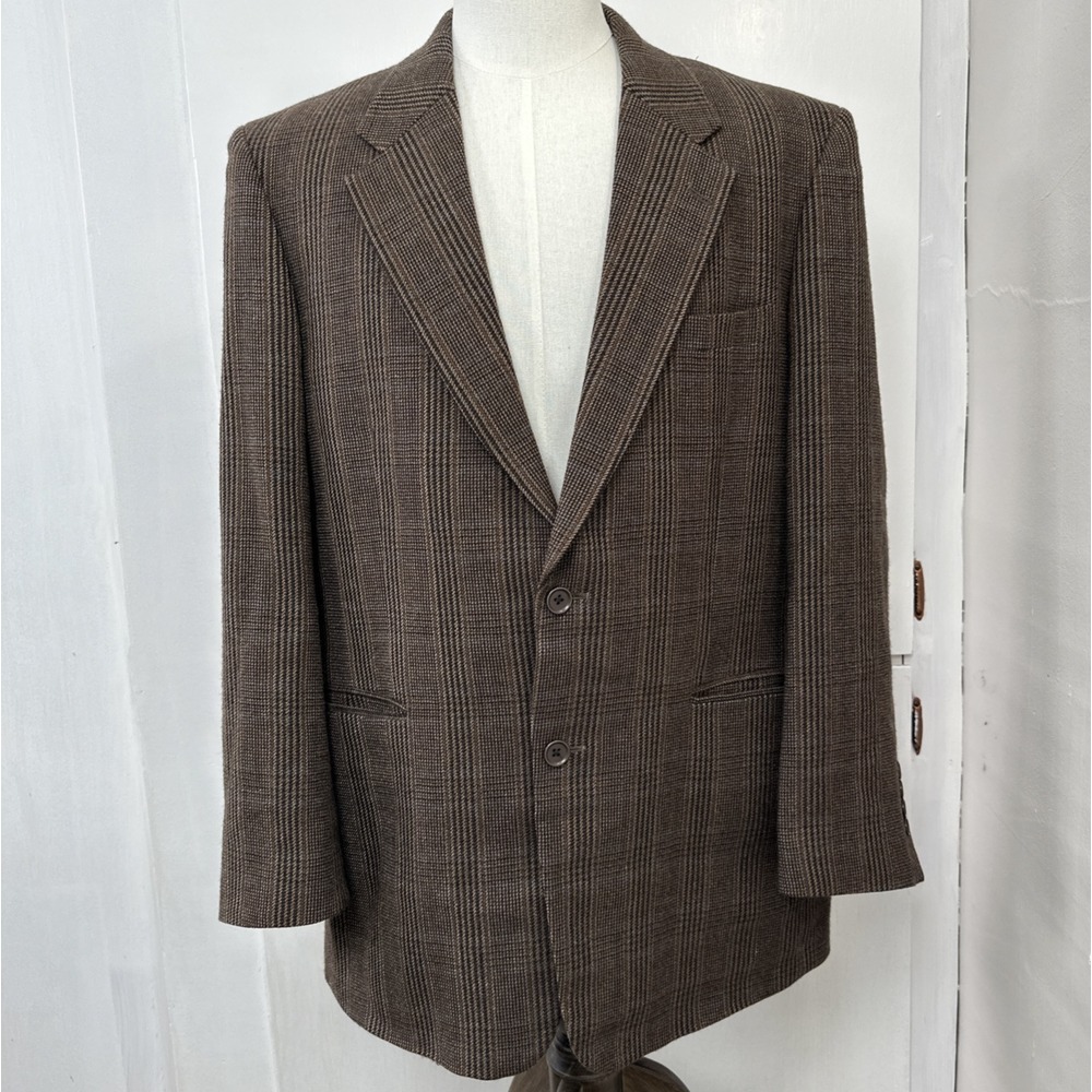 Vtg Woolrich Wool Blazer Men 44R Glen Plaid Multicolor Outdoor Guide Collection